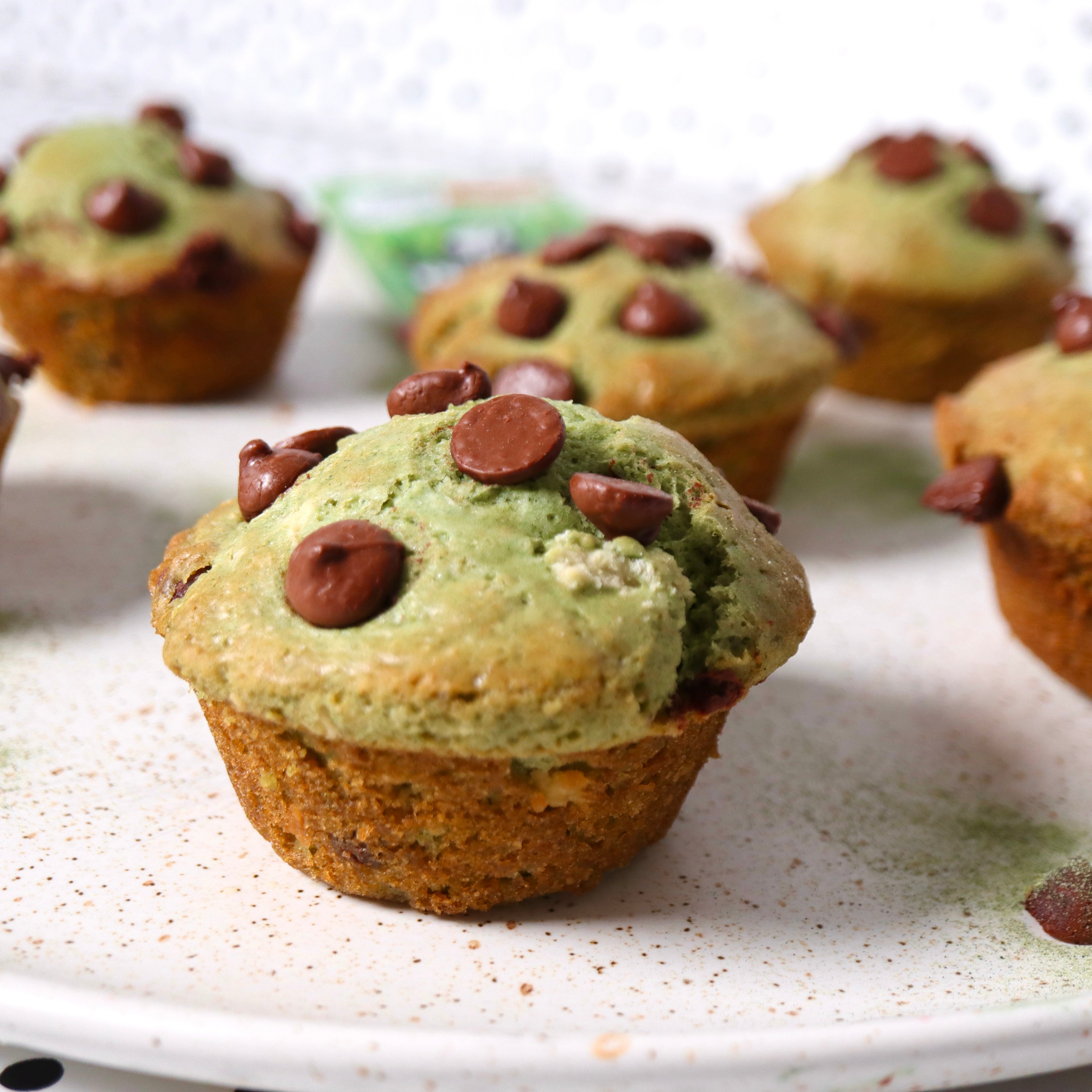 Immune Boosting Choc Chip Muffins with Greens Powder