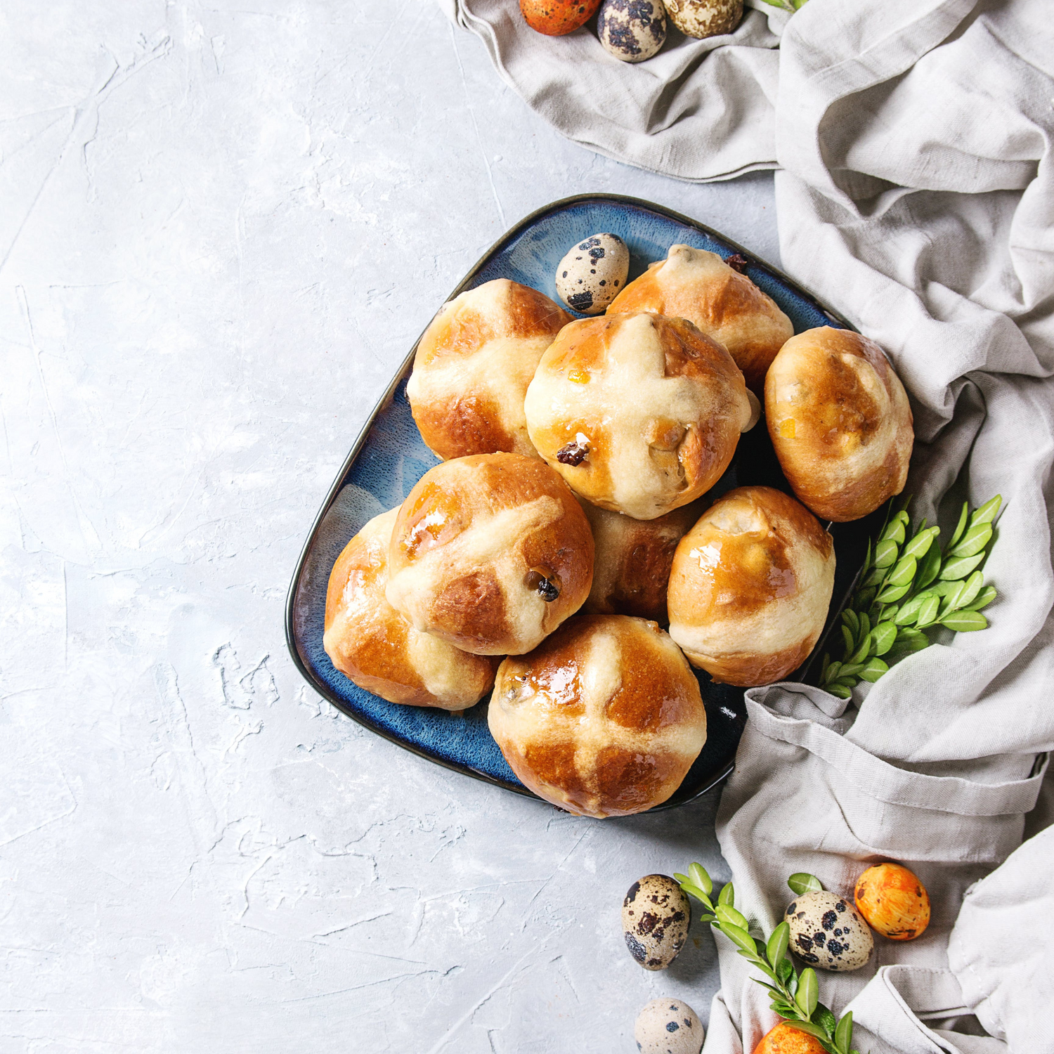 Fluffy homemade hot cross buns