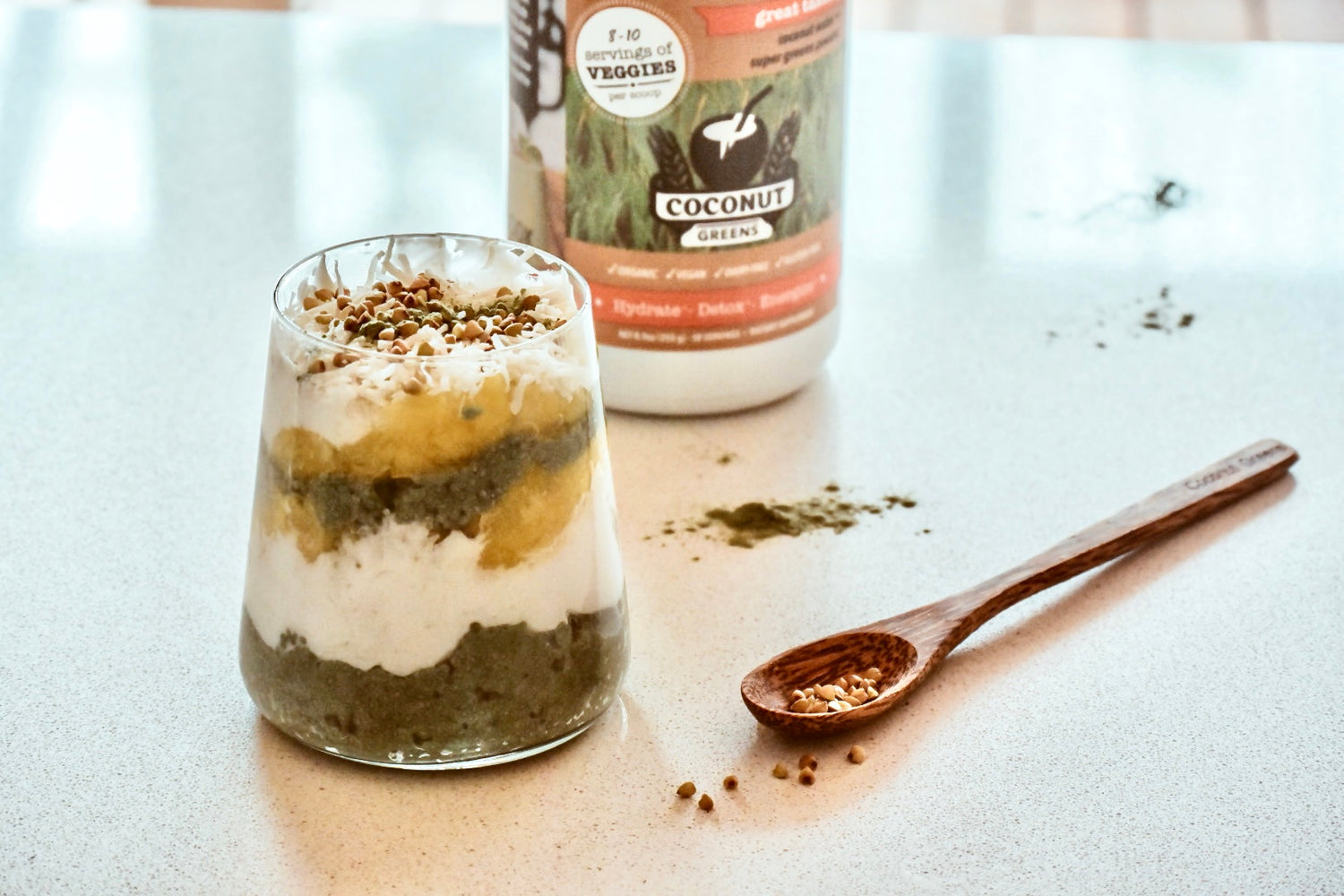 Coconut Greens Pina Colada Chia Pudding 🍍🥥