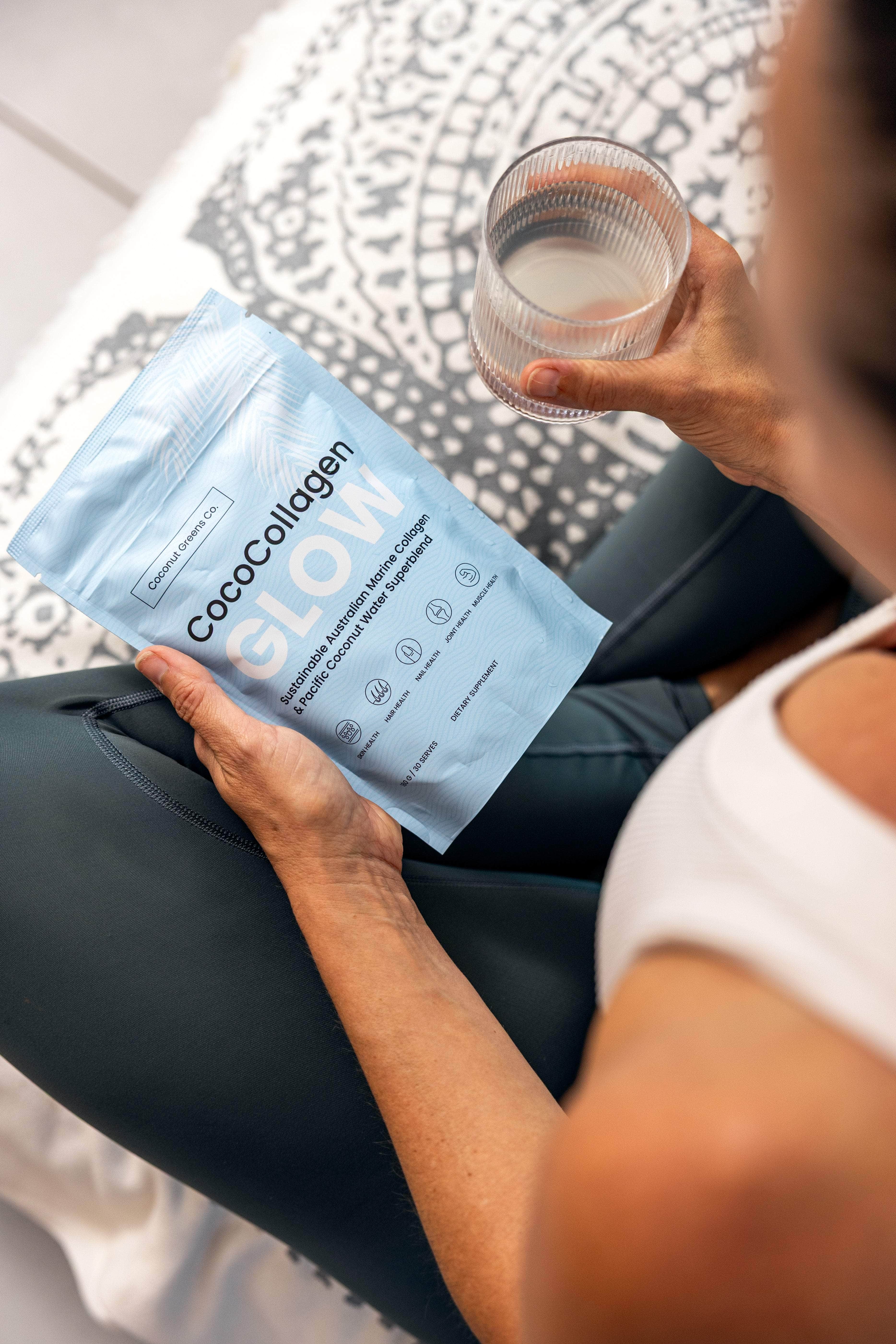 Coconut Greens Co. Marine Collagen Powder CocoCollagen GLOW – Marine Collagen with Coconut Water | 180g Powder (30 Serves)