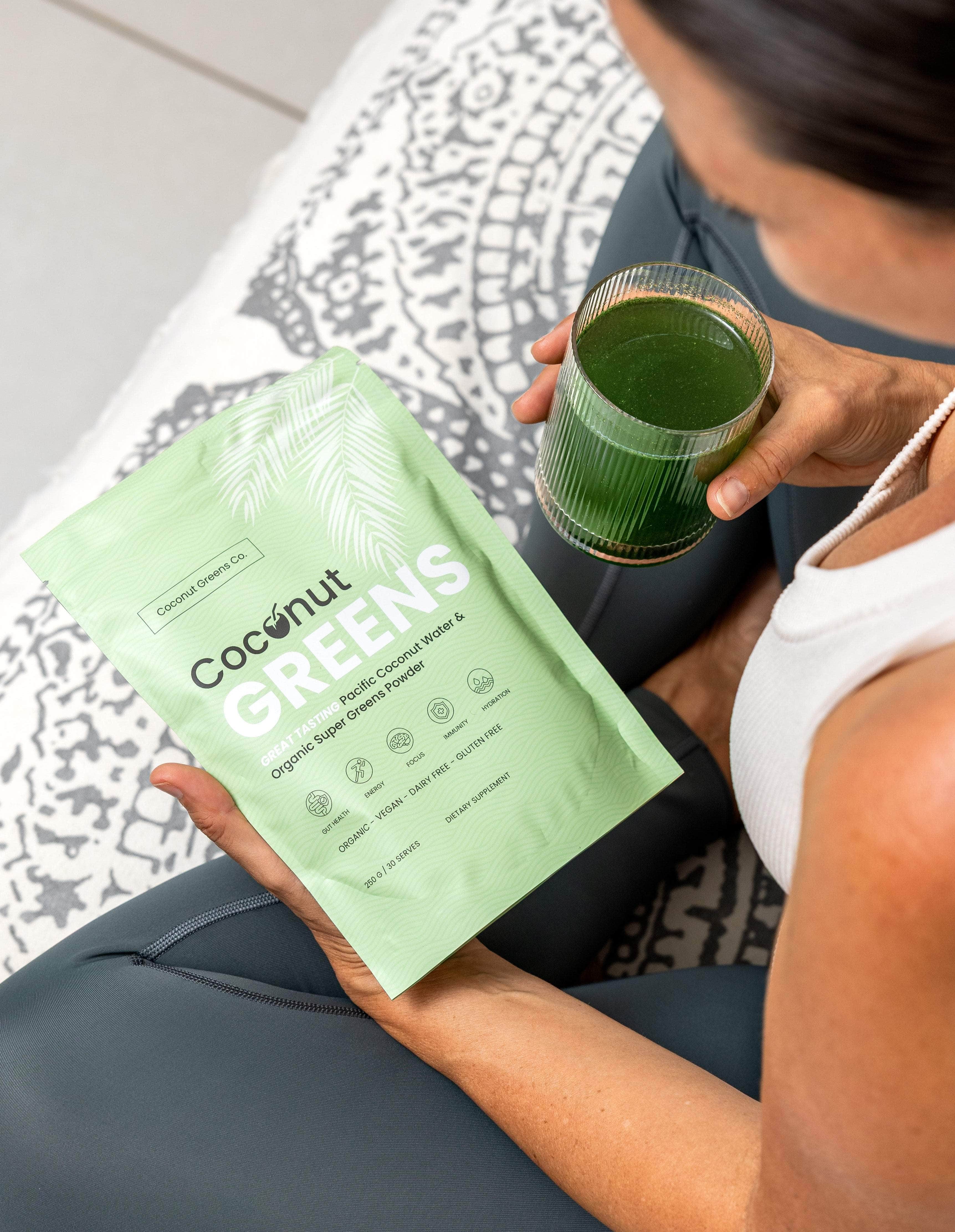 Coconut Greens Co. Food Coconut Greens ā Super Greens with Coconut Water | 250g Pouch (30 Serves)