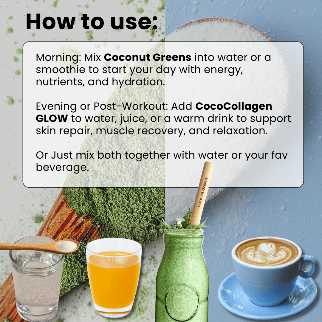 Coconut Greens Co. Greens and Glow – Daily Supergreens & Collagen Combo
