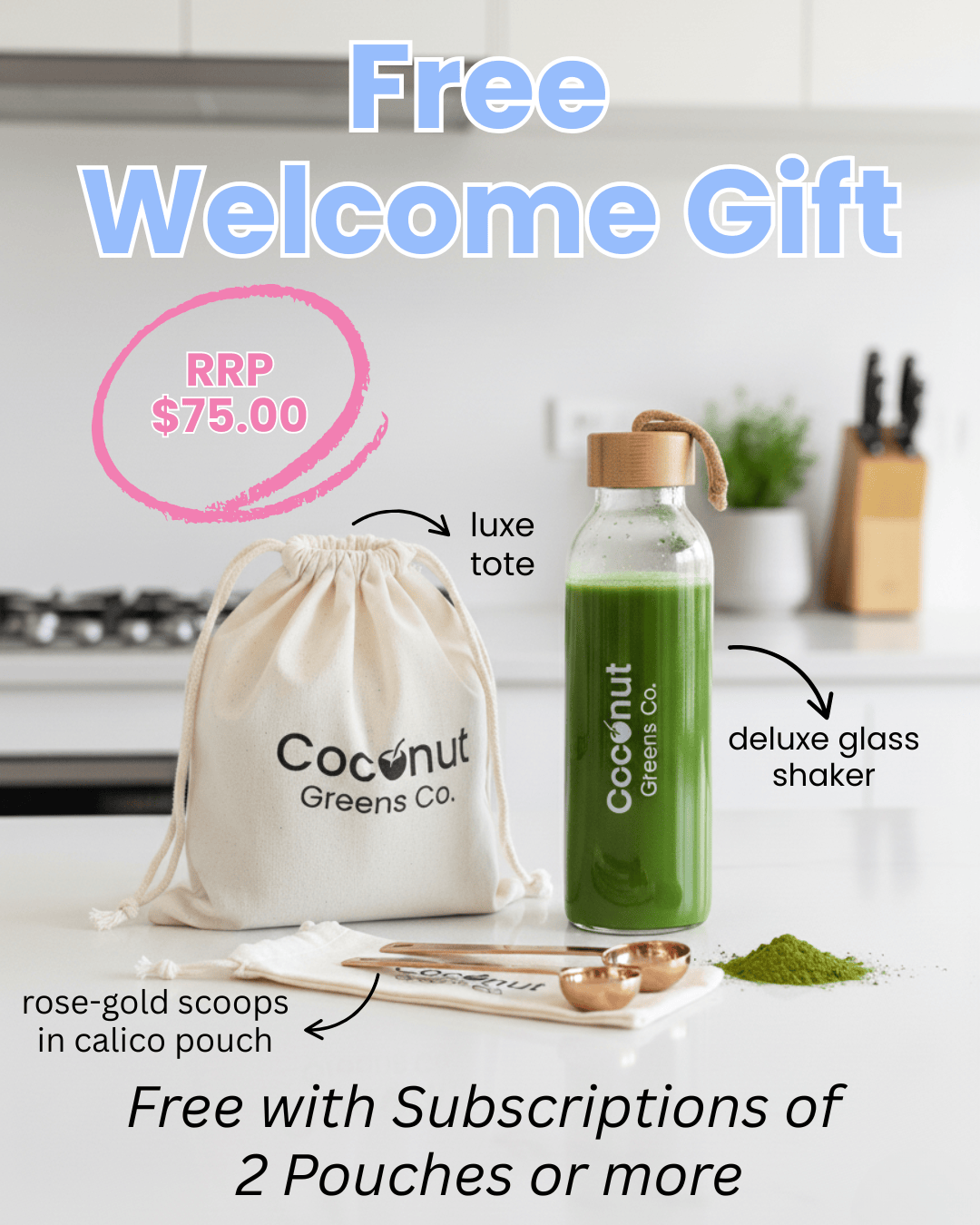 Coconut Greens Co. free_gift Wellness Gift Pack in Luxe Drawstring Tote