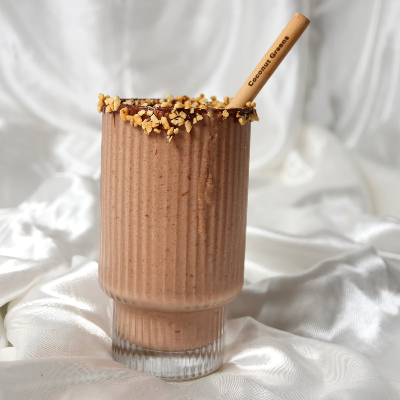 Snickers inspired greens chocolate thick shake