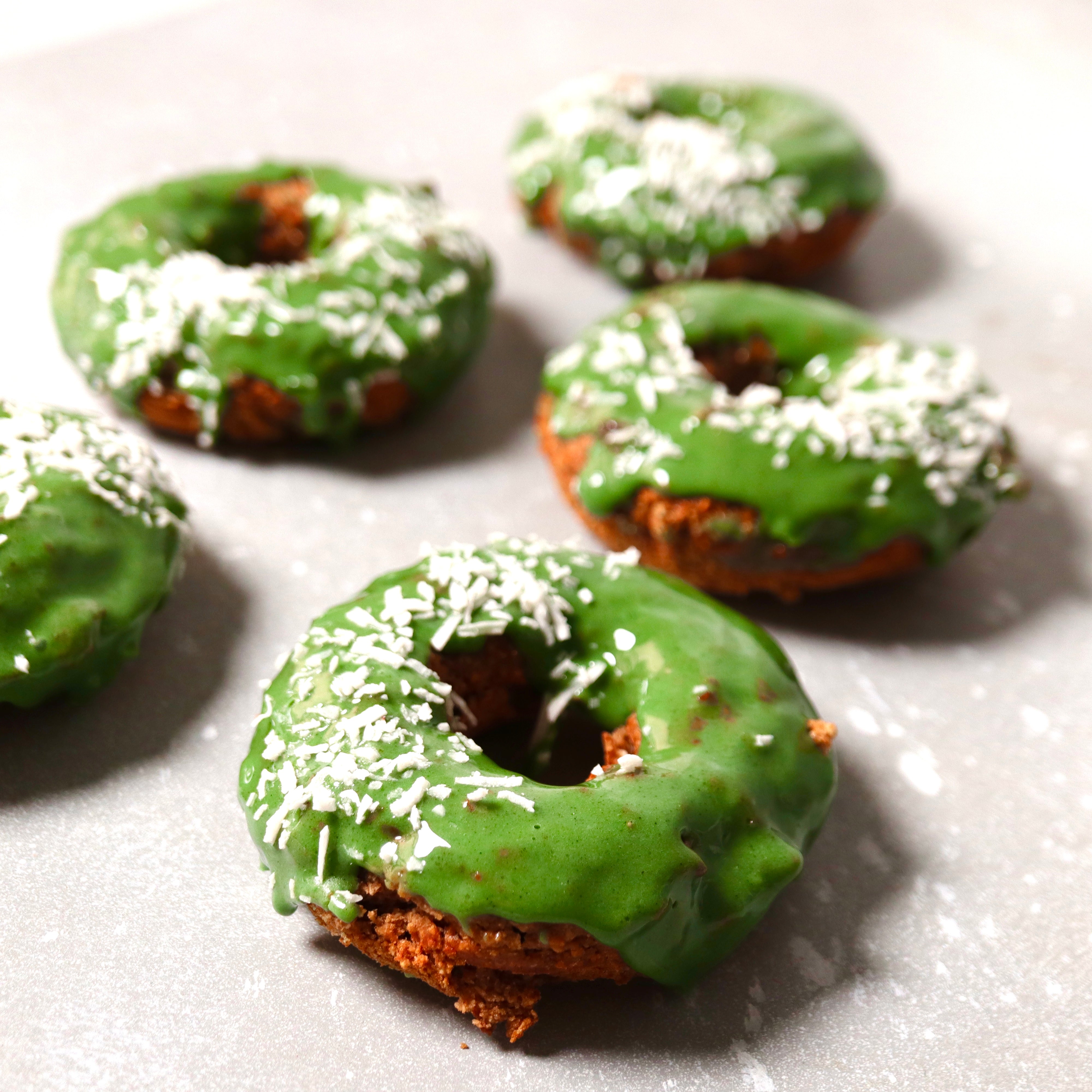 Green Brownie Donuts packed with cacao and vitamins and minerals from super greens
