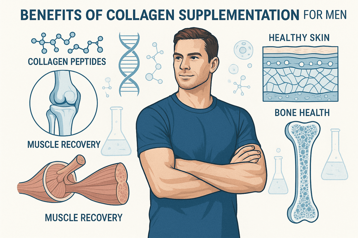 Collagen & hydration science illustration