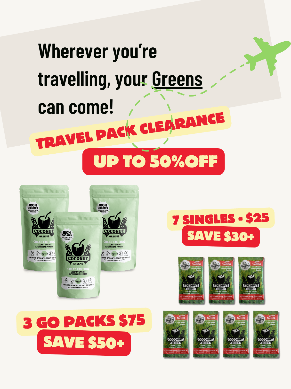 Coconut Greens Co. Food Coconut Greens 100g - Go Pouch