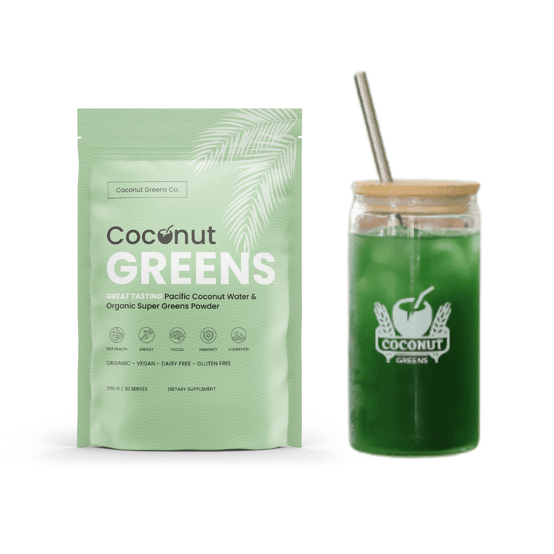 Coconut Greens Co. Coconut Greens Tub + Glass Tumbler w/straw