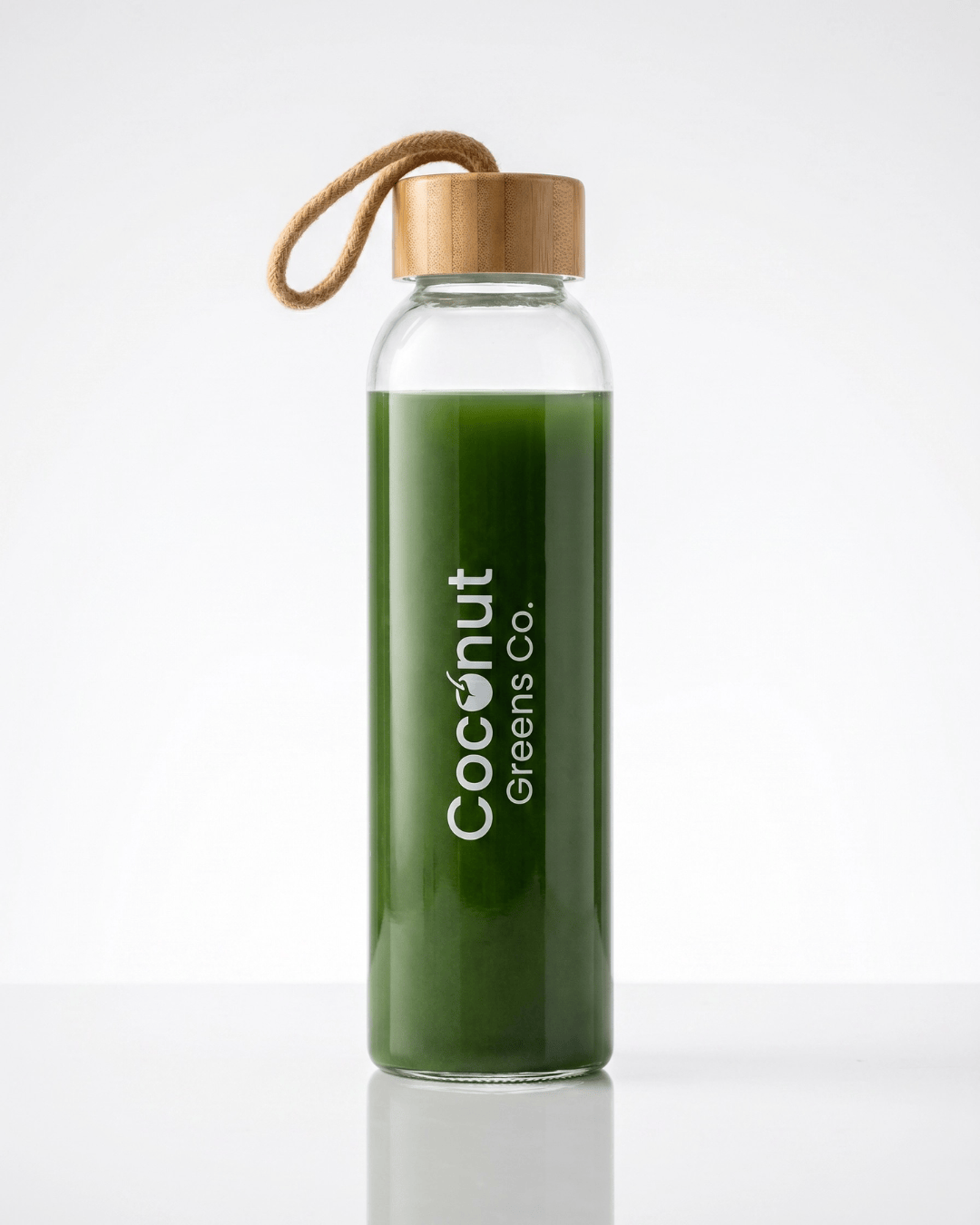 Coconut Greens Co. Drinkware Glass Shaker Bottle with Bamboo Lid