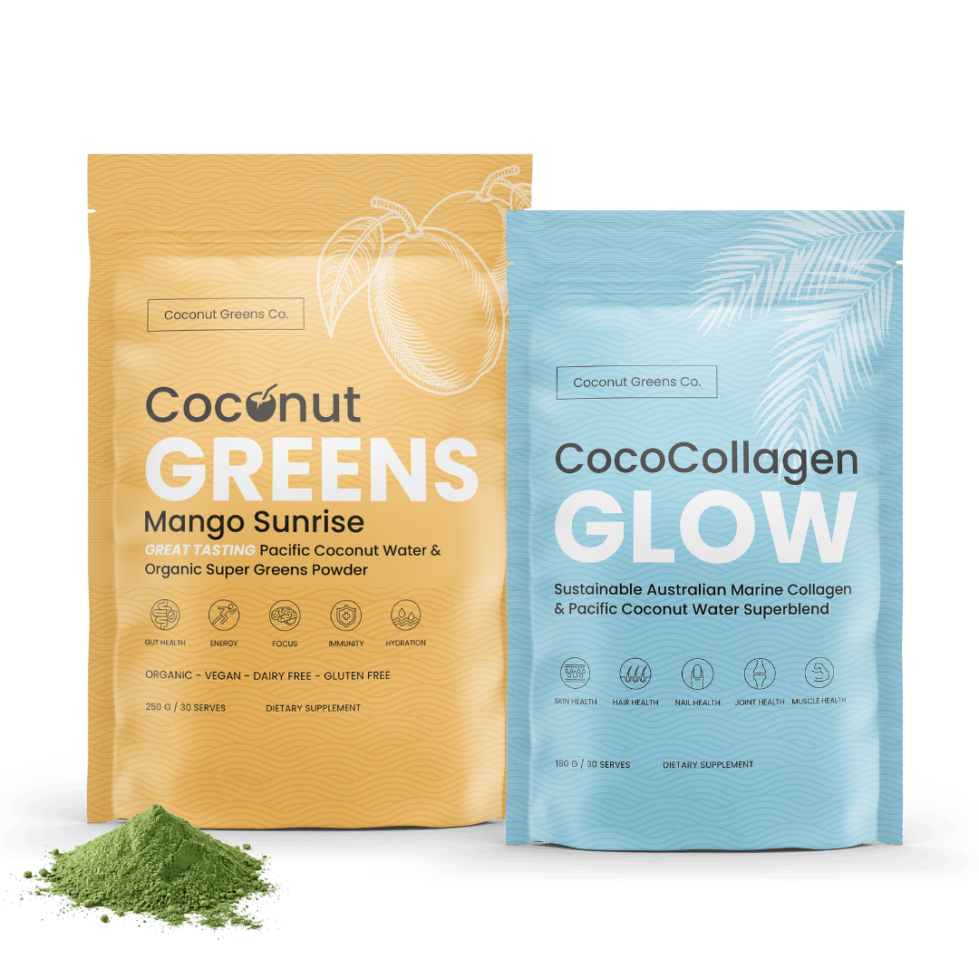 Coconut Greens Co. Food Glow & Go: Feel Good, Look Good Duo – 1×2-Pack, 30 serves