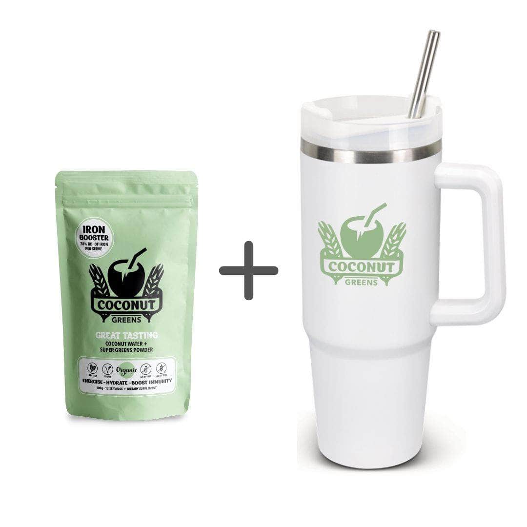 Coconut Greens Food Go Pouch + Hydro Travel Cup w/straw